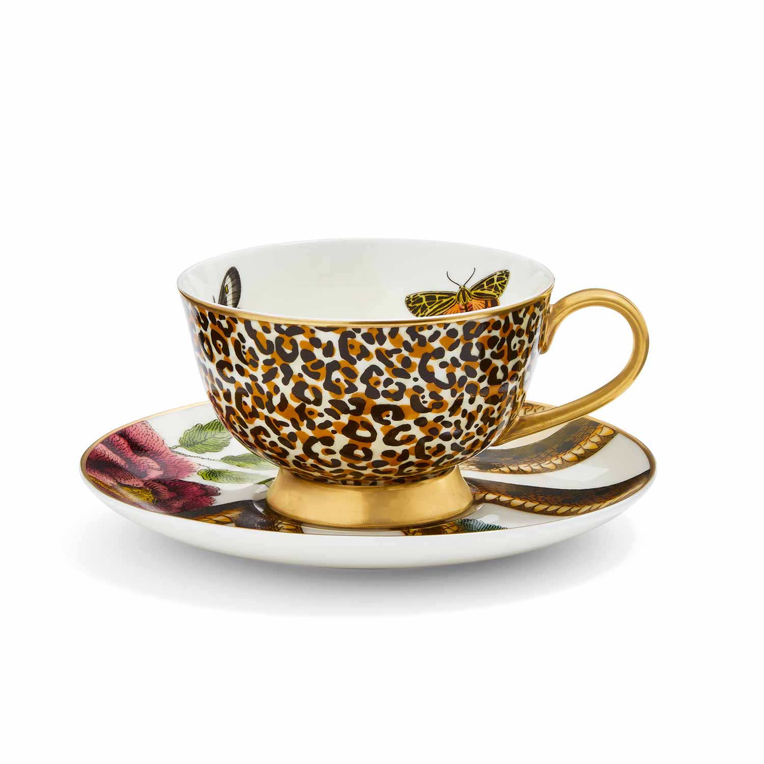 Creatures of Curiosity  Leopard Coupe Teacup and Saucer (Leopard/Snake) image number null